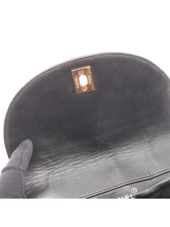 Chanel Backpack Quilted Black Lambskin Double Turnlock Chain main image 8